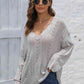 Openwork V-Neck Sweater