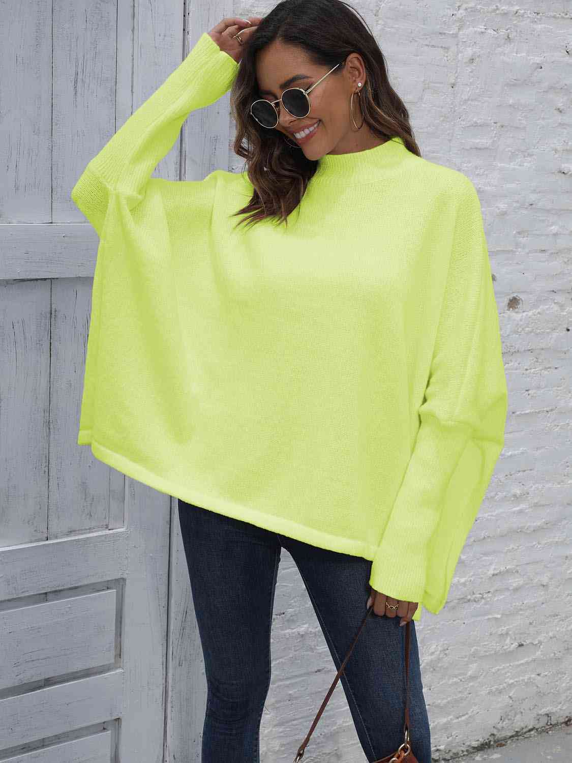 Loose Hem Plain Sweater - Deals DejaVu