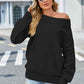 Long Sleeve Ribbed Trim Sweater - Deals DejaVu