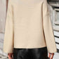 Mock Neck Dropped Shoulder Pullover Sweater