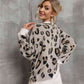 Animal Print Dropped Shoulder Knit Pullover
