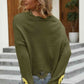 Smiley Face Distressed Round Neck Sweater - Deals DejaVu