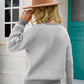 Chevron Ribbed Trim Dropped Shoulder Knit Pullover