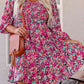 Floral Smocked V-Neck Flounce Sleeve Dress (MWBT) T - Deals DejaVu