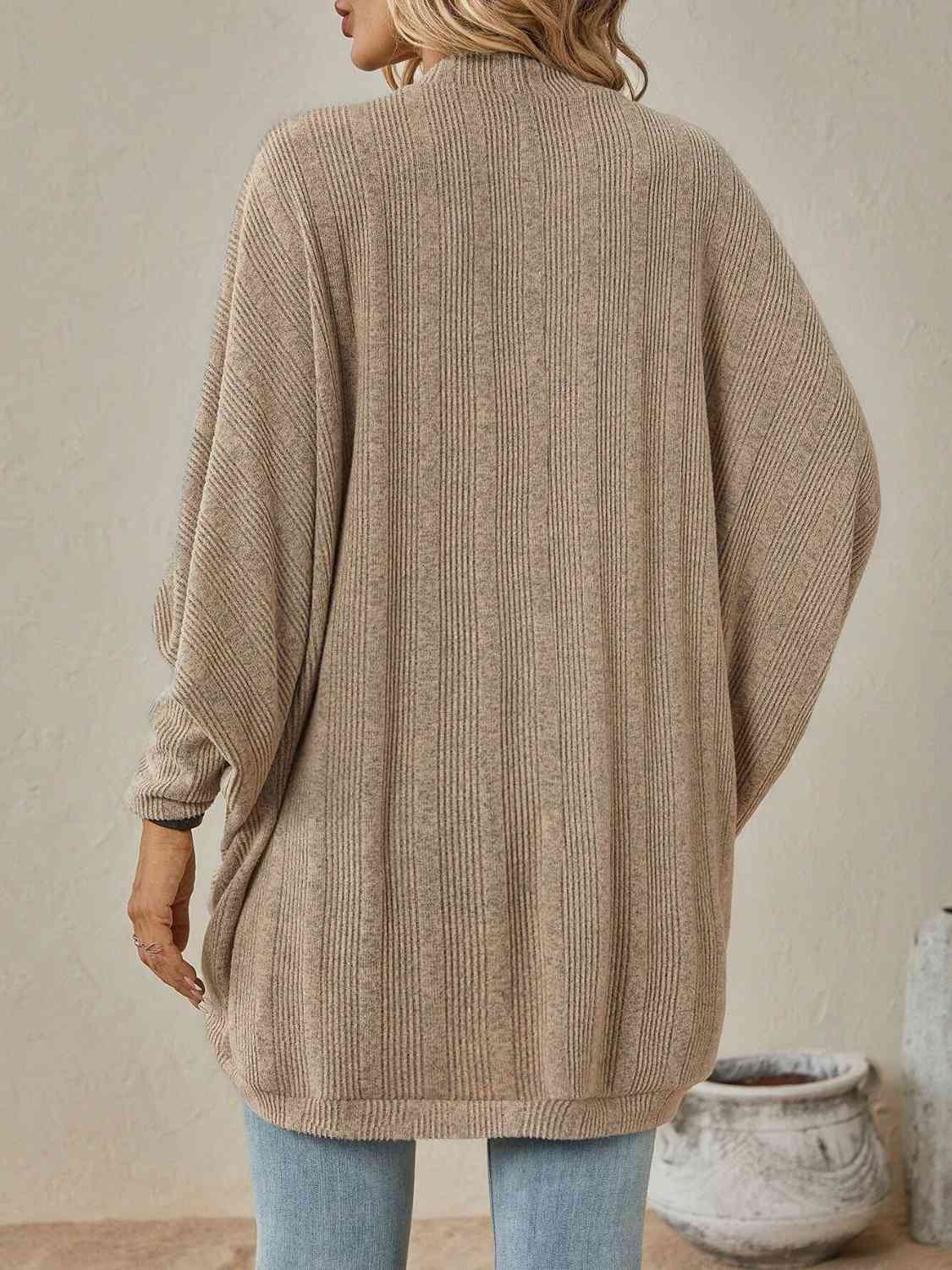 Open Front Dropped Shoulder Cardigan (BFD) T - Deals DejaVu