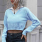 Contrast Collared Cropped Sweater