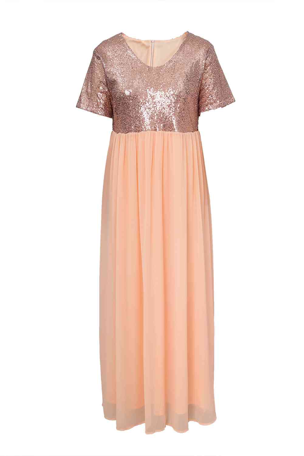 Plus Size Sequined Spliced Maxi Dress (BWM) T - Deals DejaVu