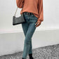 V-Neck Exposed Seam Sweater - Deals DejaVu