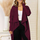 Long Sleeve Open Front Longline Cardigan - Deals DejaVu