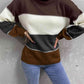 Color Block Lantern Sleeve Turtleneck Sweater - Deals DejaVu
