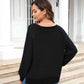 Round Neck Ribbed Trim Sweater - Deals DejaVu