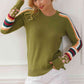 Striped Round Neck Long Sleeve Sweater