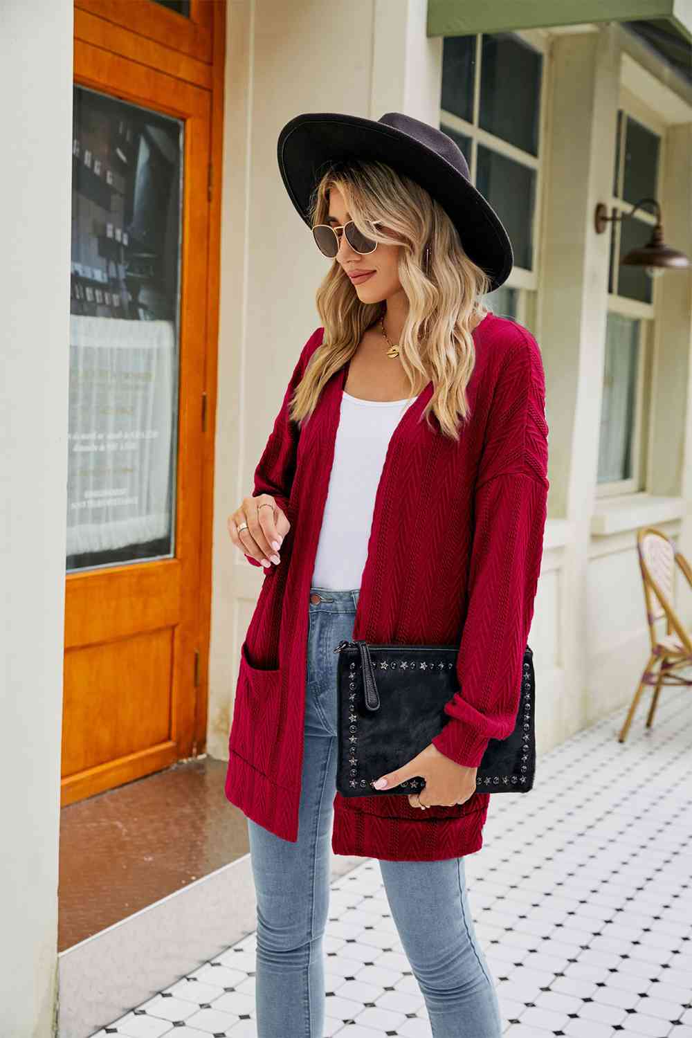 Long Sleeve Pocketed Cardigan - Deals DejaVu