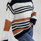 Striped Round Neck Sweater - Deals DejaVu