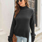 Decorative Button Slit Sweater - Deals DejaVu
