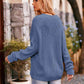 Waffle-Knit Long Sleeve Sweater