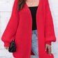 Open Front Dropped Shoulder Longline Cardigan