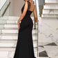 Rhinestone One-Shoulder Formal Dress (BWM) T - Deals DejaVu