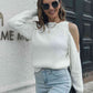 Cold-Shoulder Round Neck Sweater