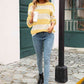 Striped Balloon Sleeve Knit Pullover - Deals DejaVu