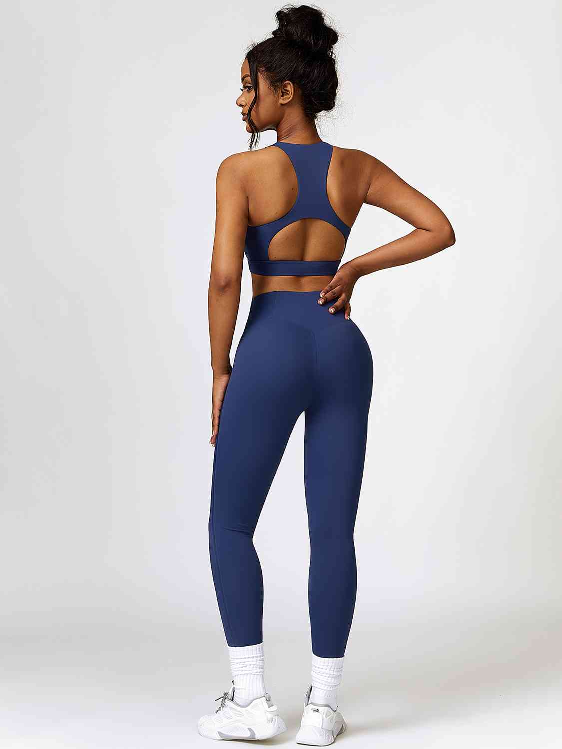 Cutout Cropped Sport Tank and Leggings Set