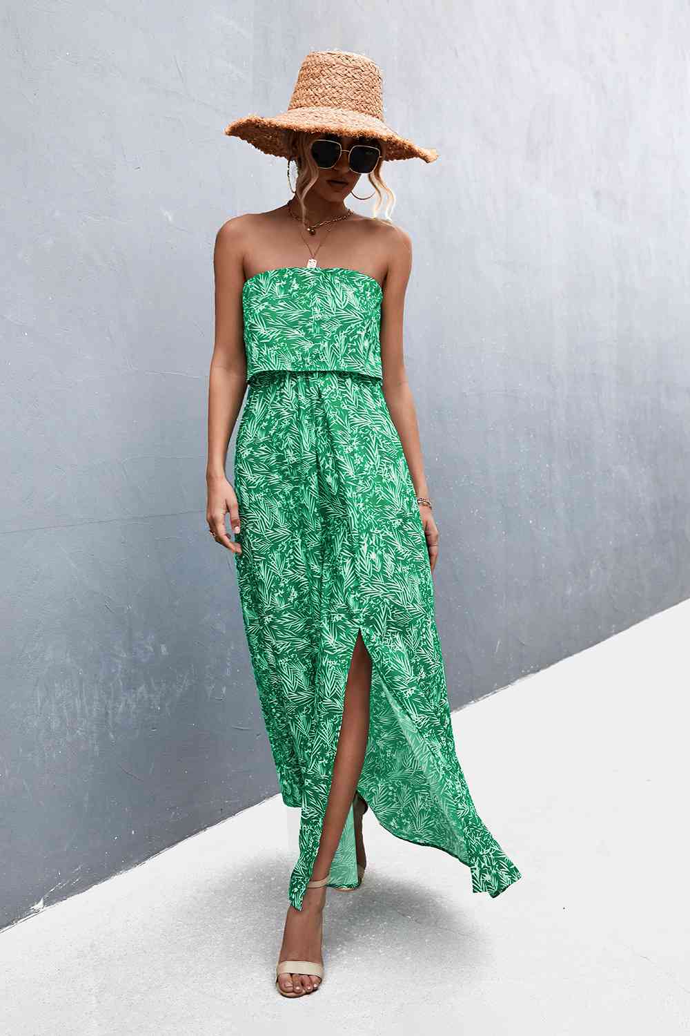 Strapless Split Maxi Dress (BWMT) T - Deals DejaVu