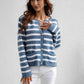 Woven Right Striped Button Front Cardigan