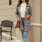Double Take Printed Open Front Lapel Collar Cardigan with Pockets - Deals DejaVu