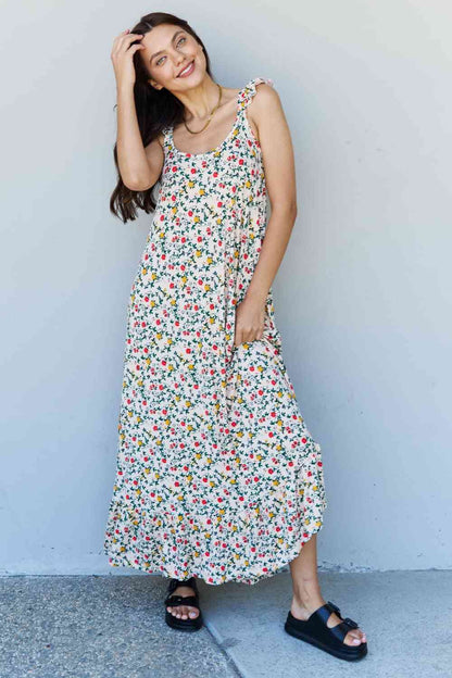 Doublju In The Garden Ruffle Floral Maxi Dress in Natural Rose (BWMT) T - Deals DejaVu