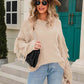 Ribbed Round Neck Fringe Detail Sweater