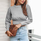Round Neck Long Sleeve Cropped Sweater - Deals DejaVu