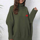 Turtle Neck Long Sleeve Ribbed Sweater - Deals DejaVu