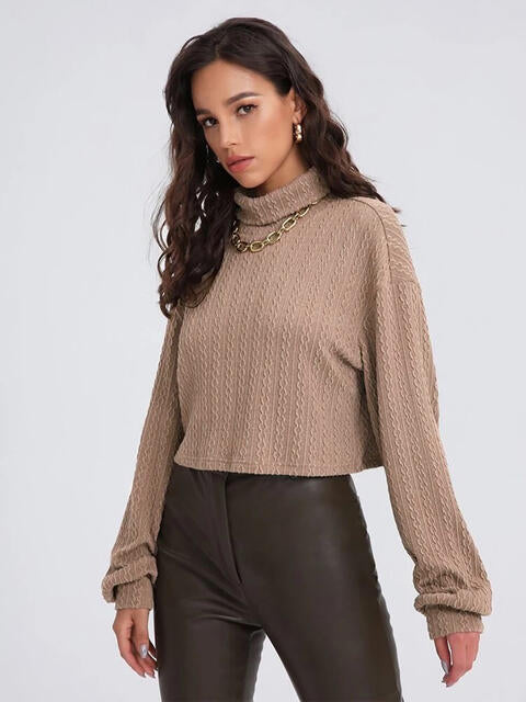 Turtleneck Long Sleeve Top - Deals DejaVu