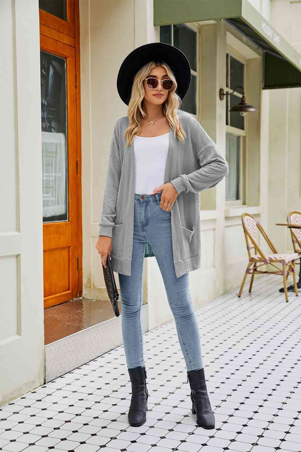 Long Sleeve Pocketed Cardigan - Deals DejaVu