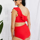 Marina West Swim Seaside Romance Ruffle One-Shoulder Bikini in Red (TB9D) T