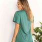 Double Take Ruched V-Neck Short Sleeve T-Shirt
