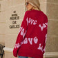 LOVE Ribbed Trim Round Neck Sweater