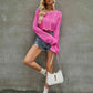 Round Neck Long Sleeve Cropped Sweater - Deals DejaVu