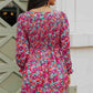 Floral Smocked V-Neck Flounce Sleeve Dress (MWBT) T - Deals DejaVu