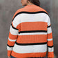 Plus Size Striped V-Neck Dropped Shoulder Sweater