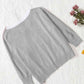 Double Take Color Block V-Neck Ribbed Trim Sweater