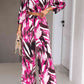 Printed Cropped Top and Pants Set