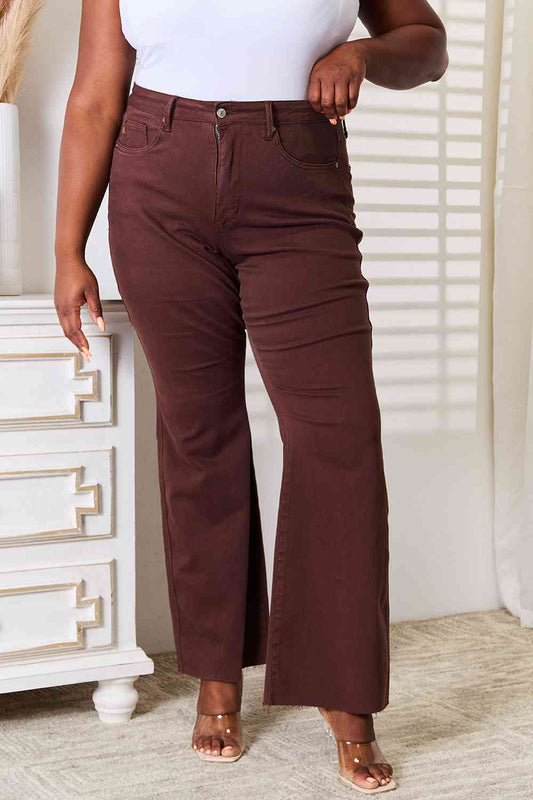 Judy Blue Full Size Tummy Control Garment Dyed Flare (BFD) T - Deals DejaVu