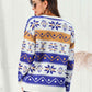 Snowflake Pattern Round Neck Sweater - Deals DejaVu