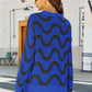 Wave Stripe Ribbed Trim Tunic Sweater