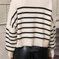 Striped Dropped Shoulder Round Neck Pullover Sweater - Deals DejaVu