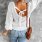 Double Take Tied Balloon Sleeve Round Neck Sweater