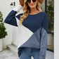 Color Block Round Neck Sweater