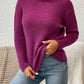 Ribbed Turtle Neck Long Sleeve Sweater - Deals DejaVu