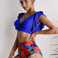 Floral Ruffled High Waist Bikini Set (TB9D) T - Deals DejaVu
